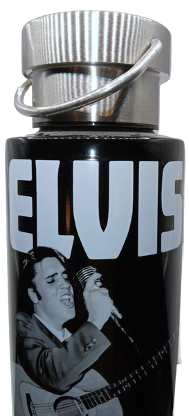 Water Bottle Elvis Black and White Steel
