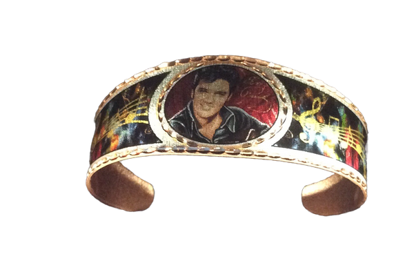 Bracelet Elvis Black Leather Copper - Boulevard Souvenirs