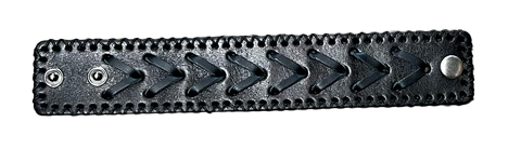 Bracelet Leather Chevron Black C