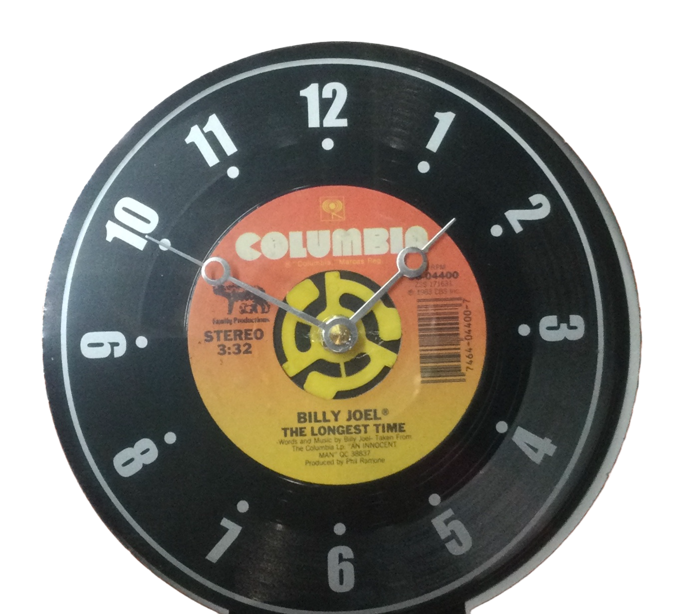Clock Record Vintage Recycled 45RPM