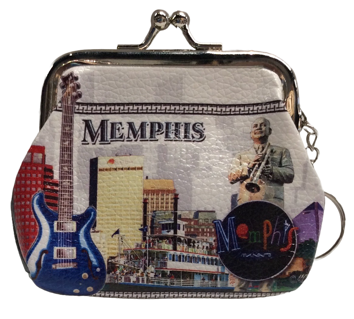 Coin Purse Memphis Collage Guitar