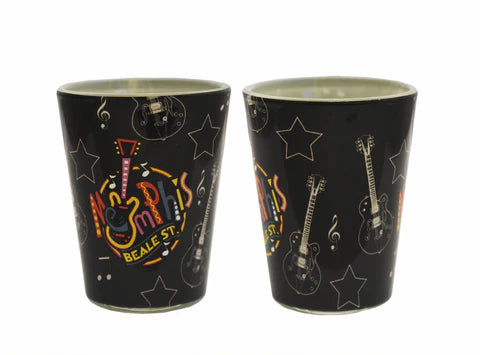 Shot Glass Memphis Round Neon w/Icons - Boulevard Souvenirs